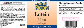 Natural Factors Lutein 20 mg - supplement