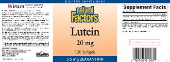 Natural Factors Lutein 20 mg - supplement