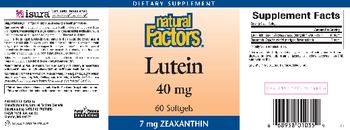 Natural Factors Lutein 40 mg - supplement