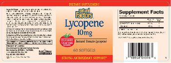 Natural Factors Lycopene 10 mg - supplement