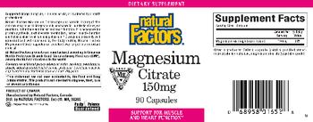 Natural Factors Magnesium Citrate 150 mg - supplement