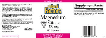 Natural Factors Magnesium Citrate 150 mg - supplement