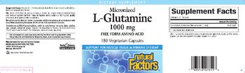 Natural Factors Micronized L-Glutamine 1000 mg - supplement