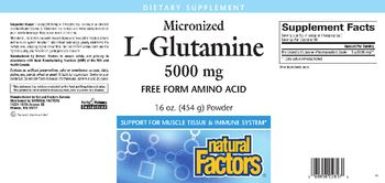 Natural Factors Micronized L-Glutamine 5000 mg - supplement