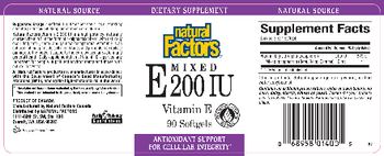 Natural Factors Mixed E 200 IU Vitamin E - supplement