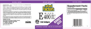 Natural Factors Mixed Vitamin E 400 IU - supplement