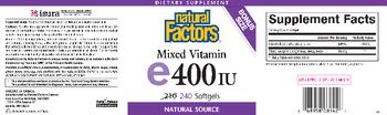 Natural Factors Mixed Vitamin E 400 IU - supplement
