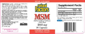 Natural Factors MSM 1000 mg - supplement