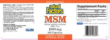 Natural Factors MSM 1000 mg - supplement