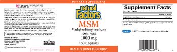 Natural Factors MSM 1000 mg - supplement