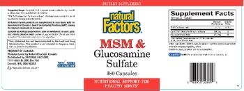 Natural Factors MSM & Glucosamine Sulfate - supplement