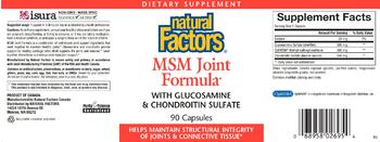 Natural Factors MSM Joint Formula - supplement