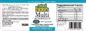 Natural Factors Multi Acidophilus With FOS - supplement