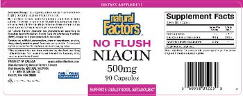 Natural Factors No Flush Niacin 500 mg - supplement