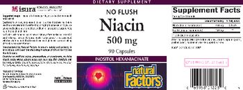 Natural Factors No Flush Niacin 500 mg - supplement