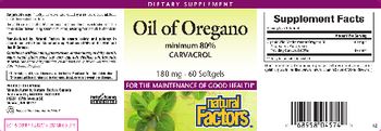 Natural Factors Oil Of Oregano - supplement