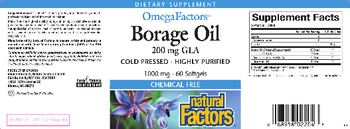 Natural Factors OmegaFactors Borage Oil - supplement