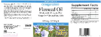 Natural Factors OmegaFactors Flaxseed Oil 1000 mg - supplement