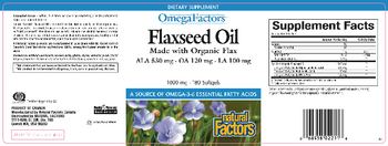 Natural Factors Omega Factors OmegaFactors Flaxseed Oil 1000 mg - supplement