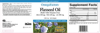 Natural Factors OmegaFactors Flaxseed Oil 1000 mg - supplement