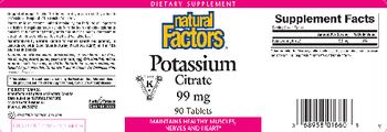 Natural Factors Potassium Citrate 99 mg - supplement