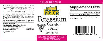 Natural Factors Potassium Citrate 99 mg - supplement