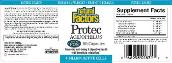 Natural Factors Protec Acidophilus With FOS - supplement