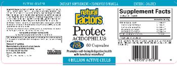 Natural Factors Protec Acidophilus With FOS - supplement