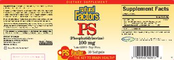 Natural Factors PS (Phosphatidylserine) 100 mg - supplement