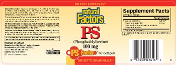 Natural Factors PS Phosphatidylserine 100 mg - supplement
