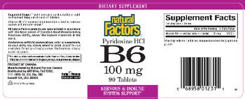 Natural Factors Pyridoxine HCl B6 100 mg - supplement