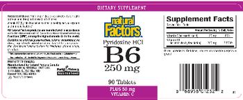 Natural Factors Pyridoxine HCl B6 250 mg - supplement