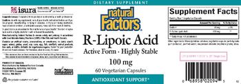 Natural Factors R-Lipoic Acid 100 mg - supplement
