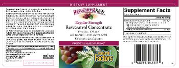 Natural Factors ResveratrolRich Regular Strength Resveratrol Concentrate - supplement