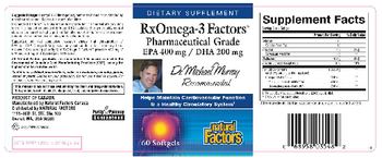 Natural Factors RxOmega-3 Factors Pharmaceutical Grade EPA 400 mg / DHA 200 mg - supplement