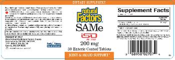Natural Factors SAMe 200 mg - supplement