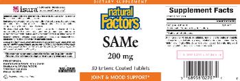 Natural Factors SAMe 200 mg - supplement