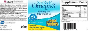 Natural Factors SeaRich Omega-3 with D3 Delicious Lemon Meringue - supplement