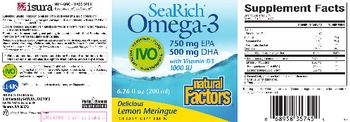 Natural Factors SeaRich Omega-3 With Vitamin D3 1000 IU Delicious Lemon Meringue - supplement