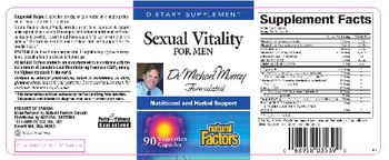 Natural Factors Sexual Vitality For Men - this statement has not been evaluated by the food and drug administration this product is not intend