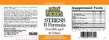 Natural Factors Stress B Formula Plus 1000 mg C - supplement