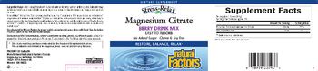 Natural Factors Stress-Relax Magnesium Citrate Berry Drink Mix - supplement