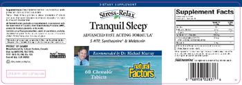 Natural Factors Stress-Relax Tranquil Sleep Advanced Fast Acting Formula 5-HTP, Suntheanine & Melatonin - supplement