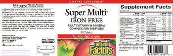 Natural Factors Super Multi Iron Free - supplement