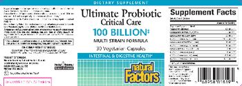 Natural Factors Ultimate Probiotic Critical Care - supplement