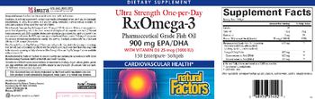 Natural Factors Ultra Strength One-per-Day RxOmega-3 with Vitamin D3 25 mcg (1000IU) - supplement