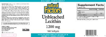 Natural Factors Unbleached Lecithin 1200 mg - supplement