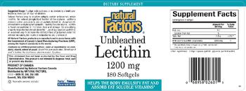 Natural Factors Unbleached Lecithin 1200 mg - supplement