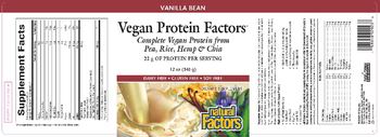 Natural Factors Vegan Protein Factors Complete Vegan Protein From Pea, Rice, Hemp & Chia Vanilla Bean - supplement