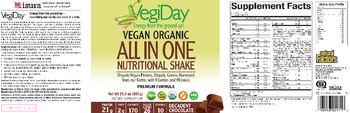 Natural Factors VegiDay Vegan Organic All in One Nutritional Shake Decadent Chocolate - supplement